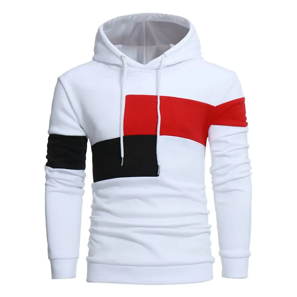 

New autumn and winter men's casual stitching hooded long sleeve hoodie fashion men's slimming coat wholesale