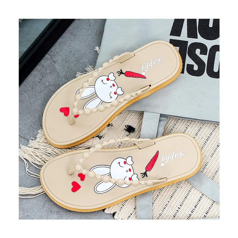 

Latest Slippers Woman Designs Cartoon Slipper Slim Flip Flop For Women, As picture