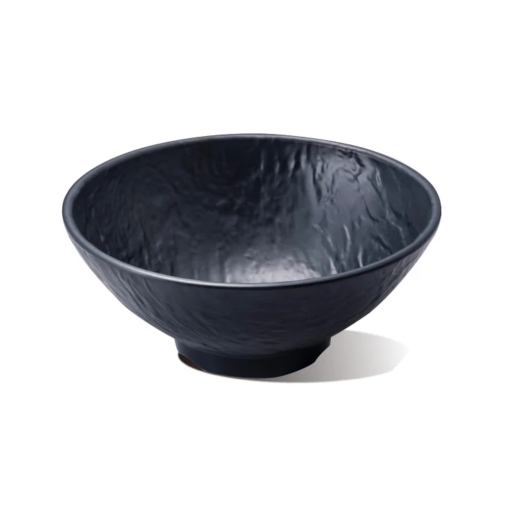 

Japanese style elegantly reusable black plastic melamine round bowls serving for restaurant spaghetti and meatballs, Multicolor