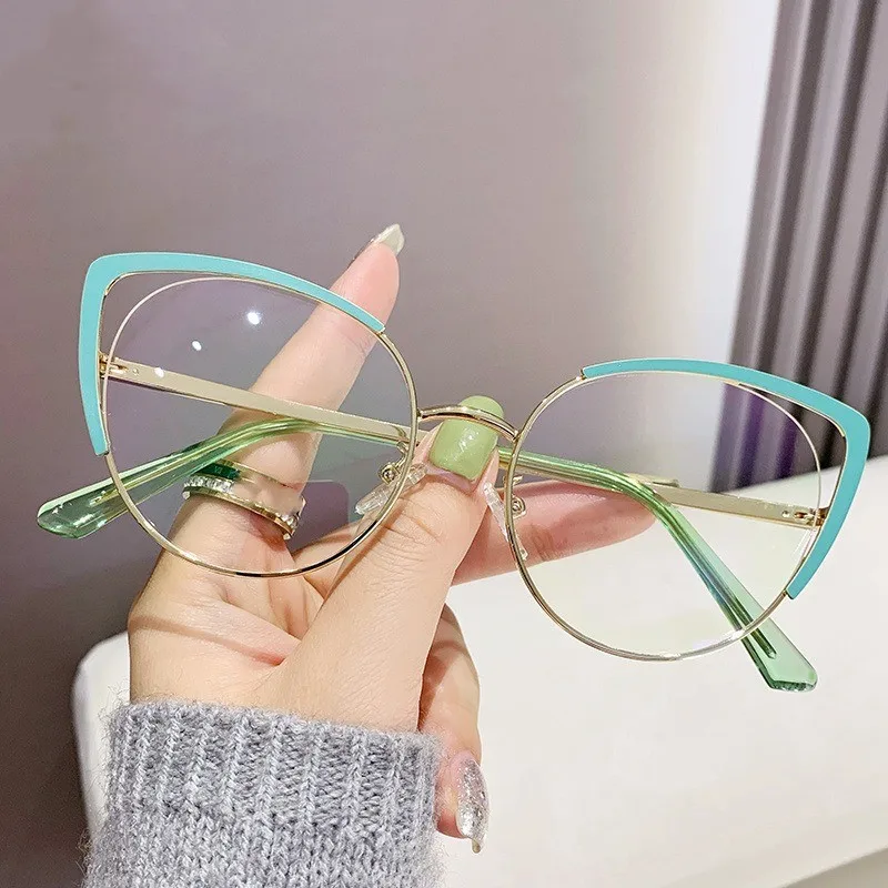 

New Fashion Retro Cat Eye Eyeglasses Classic Retro Unisex Transparent Eyewear Metal Optical Glasses Frame