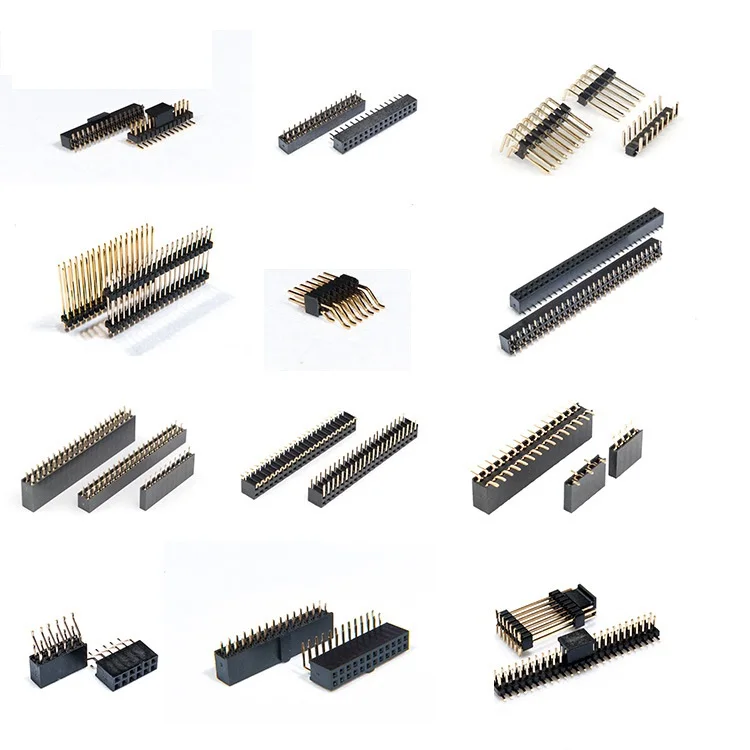 Support customized environmentally friendly 2.54-pin gold-plated header coustom 2 4 5 6 7 8 9 10 12 14 15 22 32 pin connectors