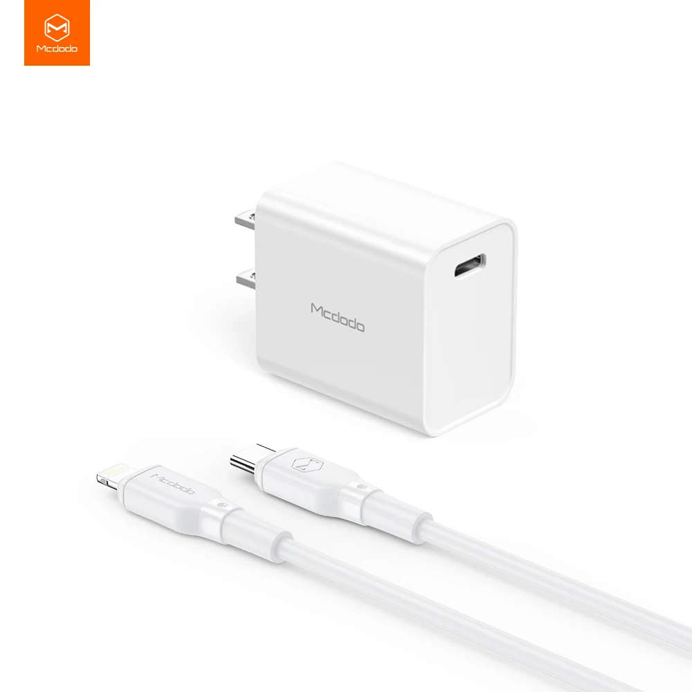 

Mcdodo 20W US plug PD Type-c USB C Charger With Cable Supporting PD QC Fast Charger