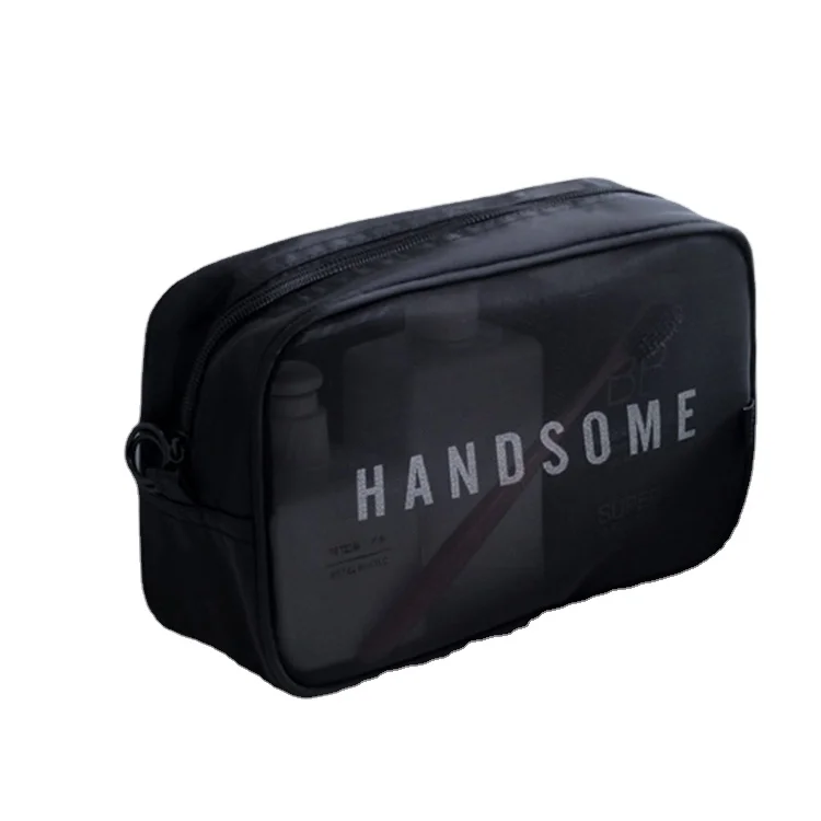 

Wholesale BSCI factory price nice stand rectangle zipper pouch net toiletry storage bag mesh cosmetic bag, Customized