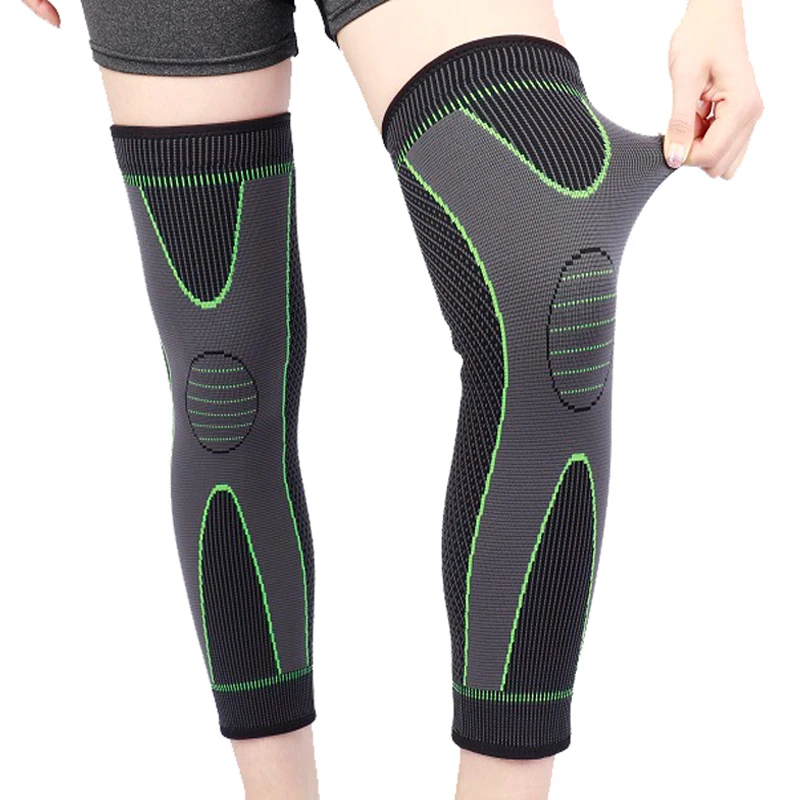

M-XXL New Long Compression Sports Elastic Nylon Full Leg Sleeves Sport Warmer knee Brace, 7 colors