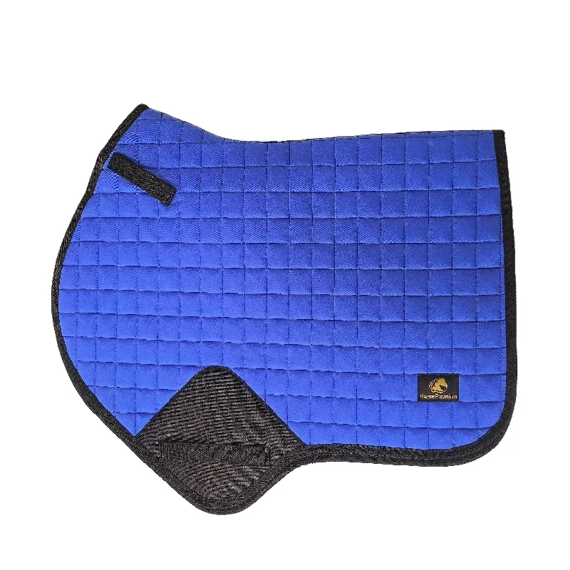 

Customized Dark Blue Satin Fabric Horse Saddle Pad Dressage