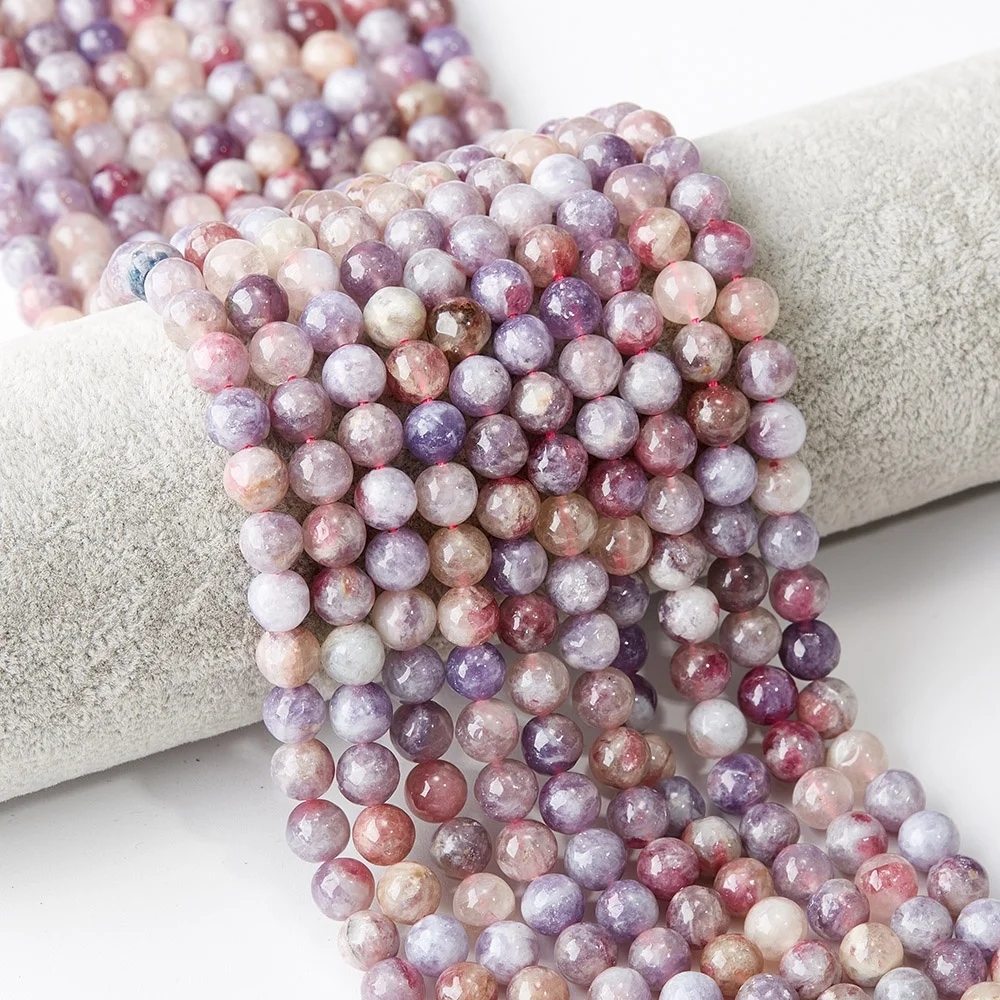 

Luxury Pink Tourmaline Crystal Quartz Stones Smooth Round Beads Bracelet Jewelry