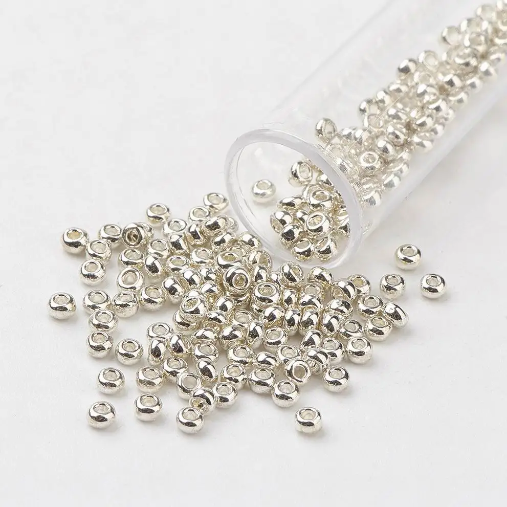 

Pandahall FGB 8/0 Round Silver Dyed Glass Seed Beads