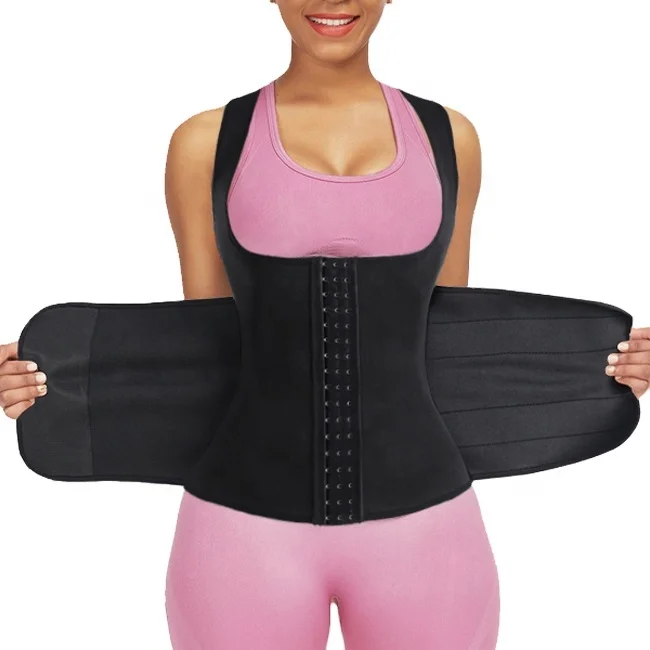 

Women Sauna Sweat Suit Zipper Vest Body Shaper Cincher Sport Girdle Neoprene Sauna Tank Top Waist Trainer Corset