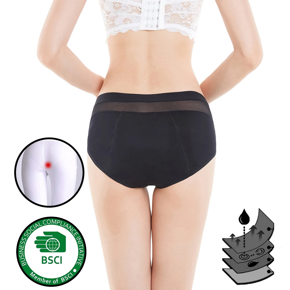 

Dropshipping super absorbent 4 layers menstrual underwear ladies girls leakproof period panties for women