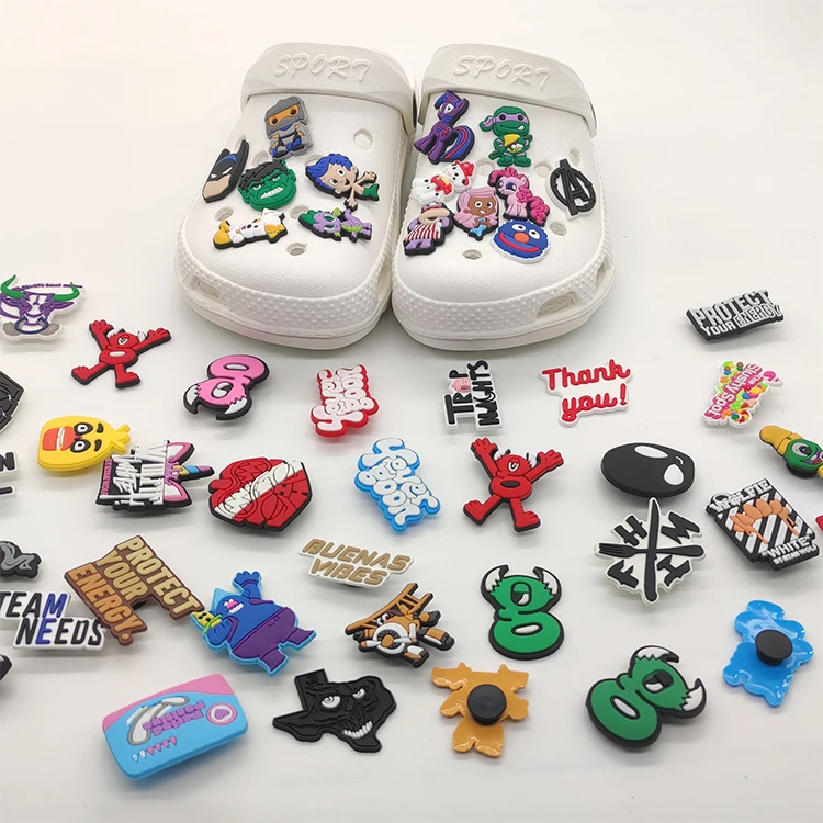 

Wholesale new design accessories decoration cartoons letter flower 3d cc hbcu blm anime luxury sports pvc lace clog shoes charms, Pantone color is available