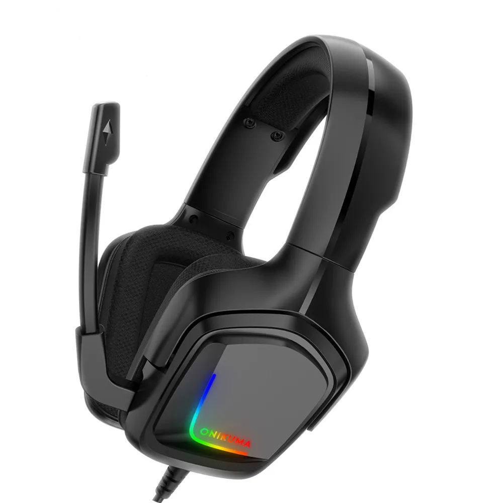 

GlobalCrown 4D Surround Sound Bass PC Noise Cancelling K20 RGB Gaming Headset with Microphone LED Light