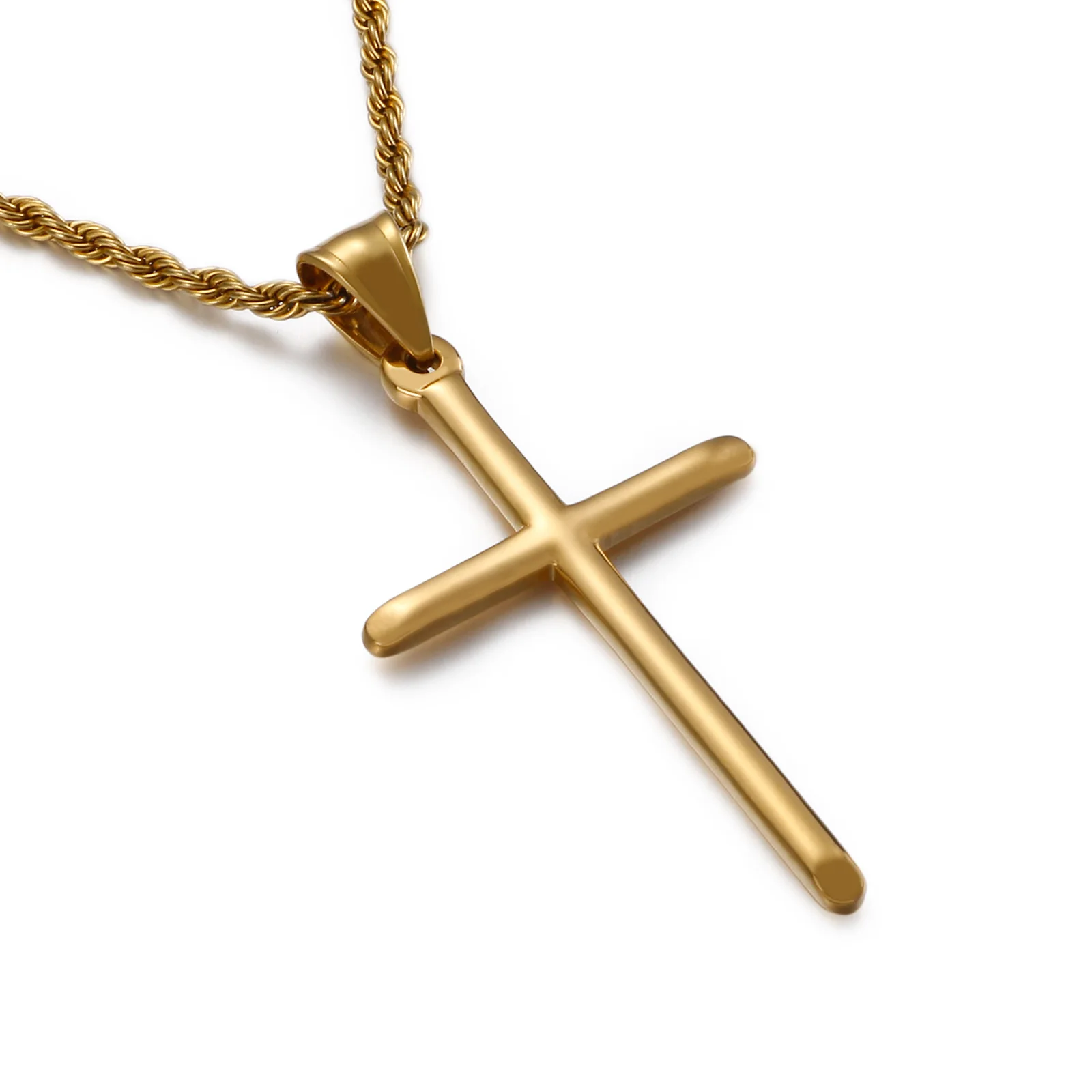 

KALEN hip hop style stainless steel gold-plating cross men's pendant