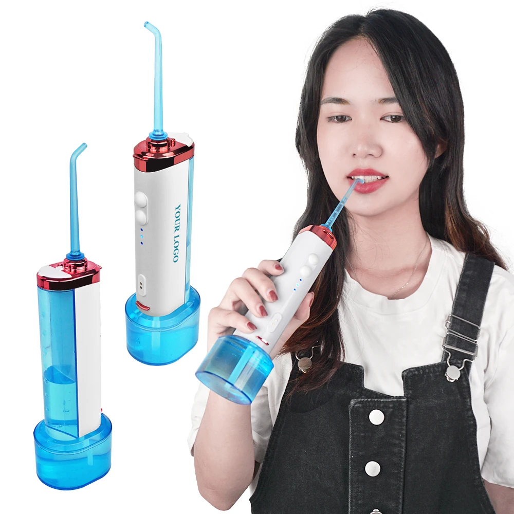 

Waterproof Rechargeable Teeth Cleaner Portable Water Dental Flosser for Home Travel, White