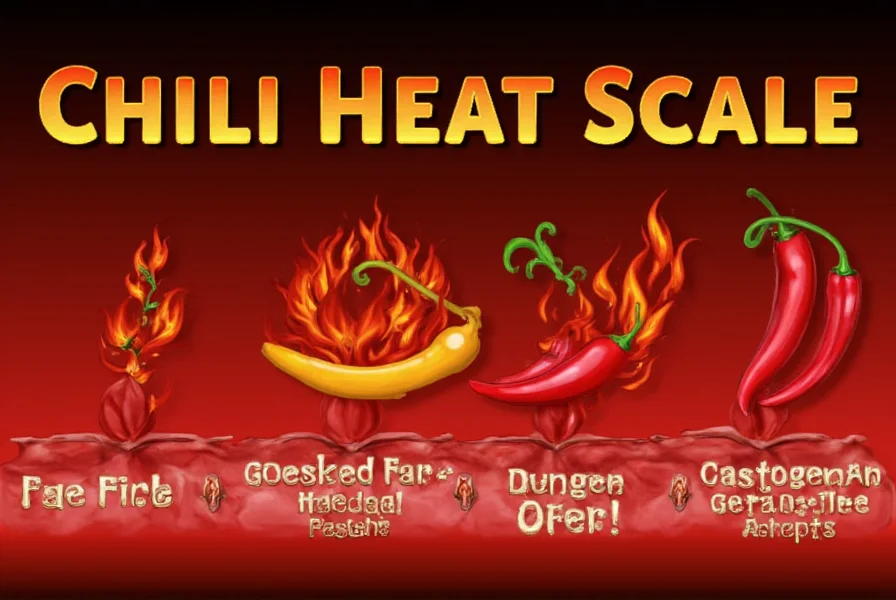 Diagram showing Scoville Scale from bell pepper to Carolina Reaper