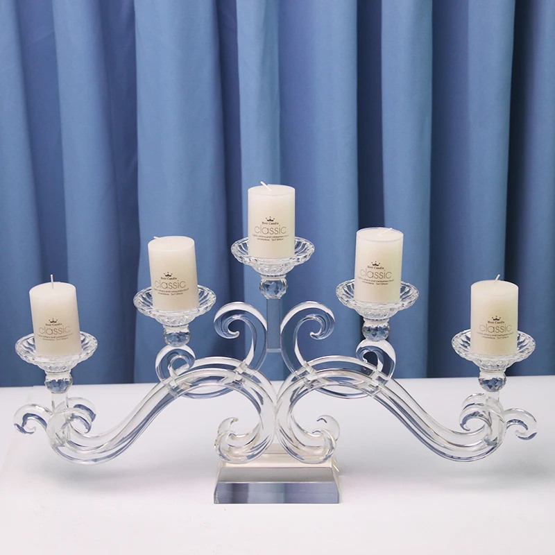 

DEXI handmade Wedding decoration center 5 arm candle holder crystal