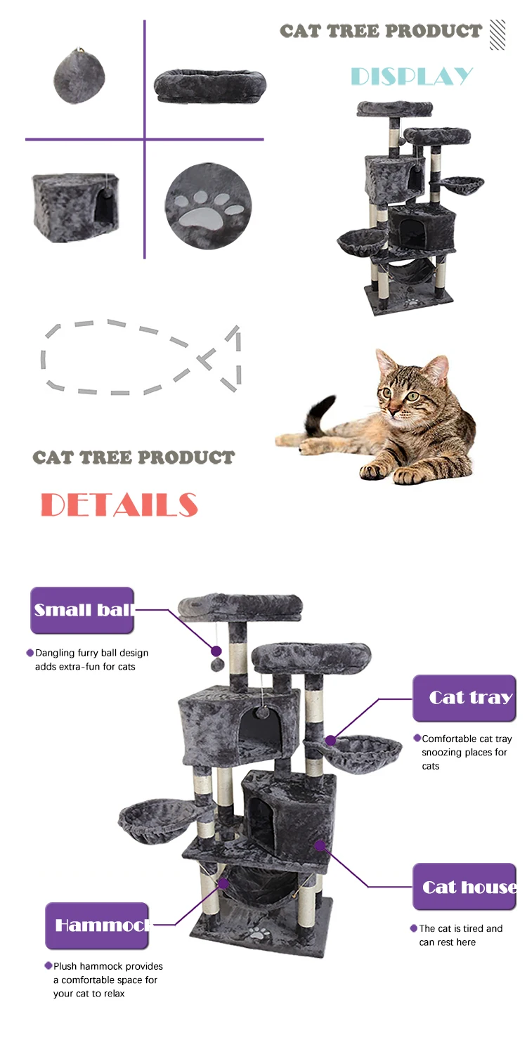 Hot Sell Multipurpose Multi-storey Cat Tree For Cat Play