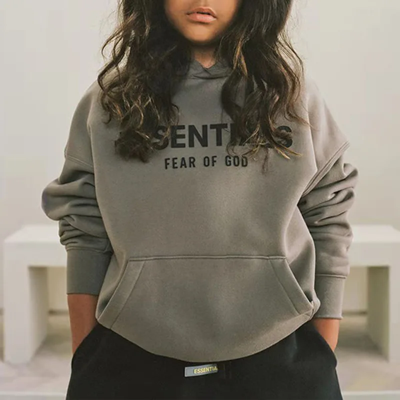 

2022 Hot Sale Essentials Kids tales cotton plain hoodie blank pullover sweatshirt fleeced children boys girls t-shirt hoodies