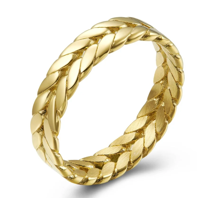 

Latest Women Jewelry Design Fashion Statement Ring Simple Arrow Wheat Ears 18k Gold Stainless Steel Women Rings