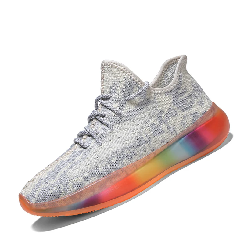 

New Yeezy 350 Fly knitting colorful men casual running shoes low price wholesale