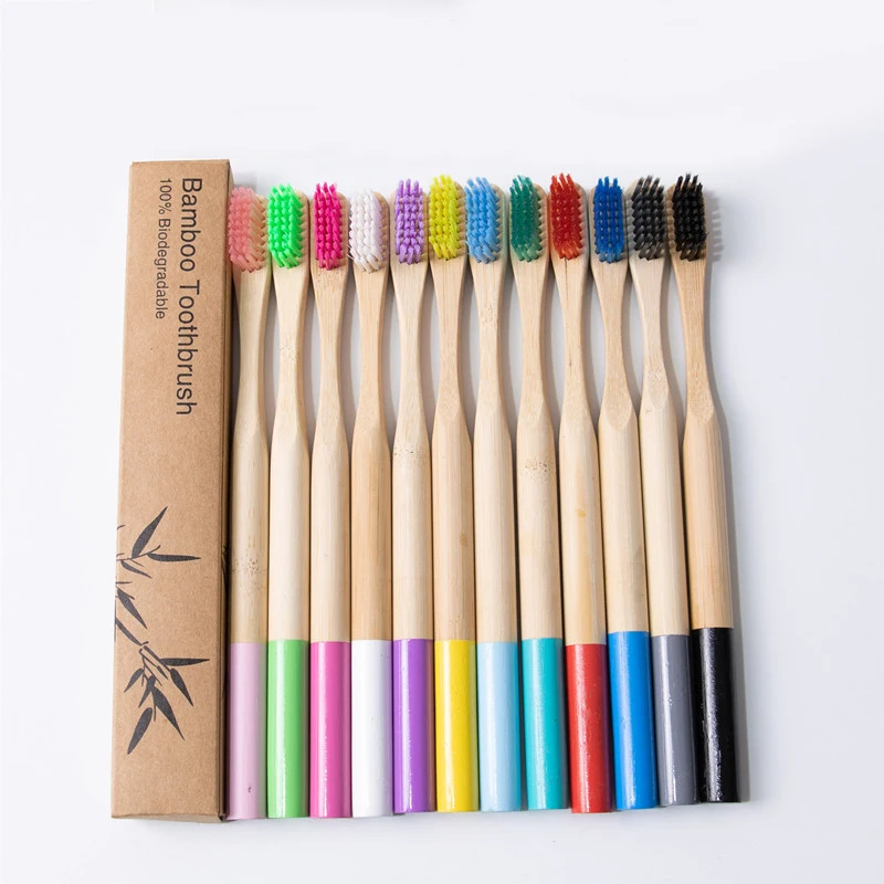 

Wholesale Free Sample Custom 100%Biodegradable Eco Friendly Children Bamboo Toothbrush, 12 colors