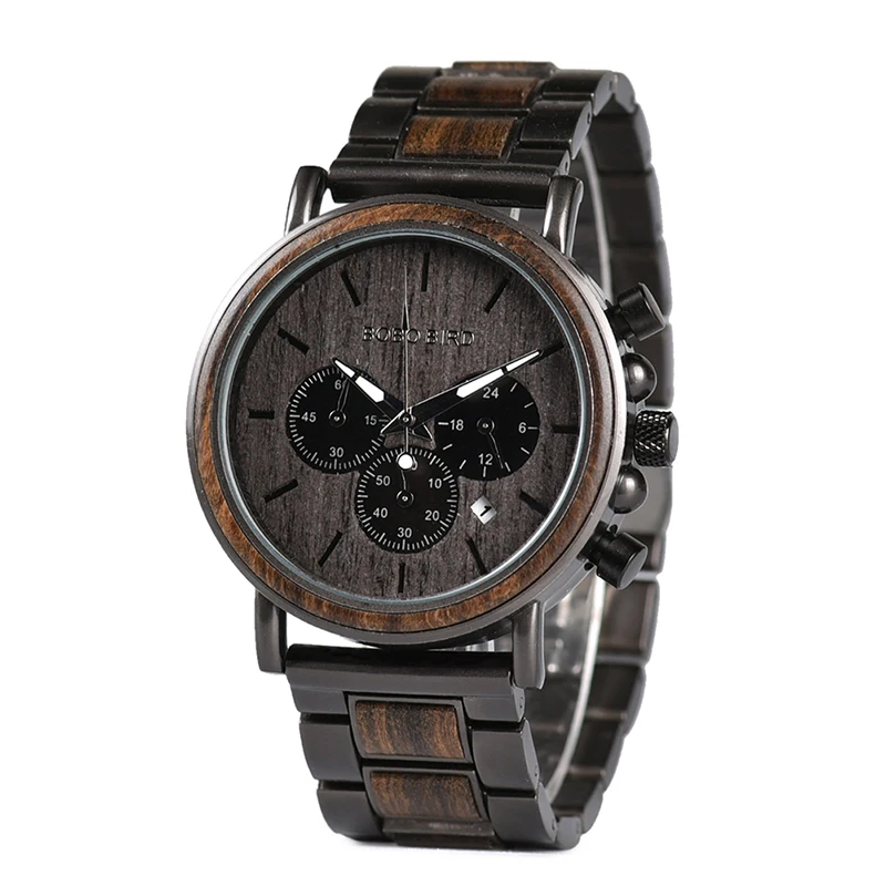 

BOBO BIRD high quality black wooden watches Natural bamboo wood watch for China product ODM and OEM