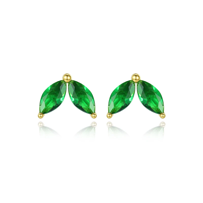 

Tourmaline Emerald Gemstone Stud Earrings for Women Girls Solid 925 Sterling Silver Wedding European Fine Jewelry