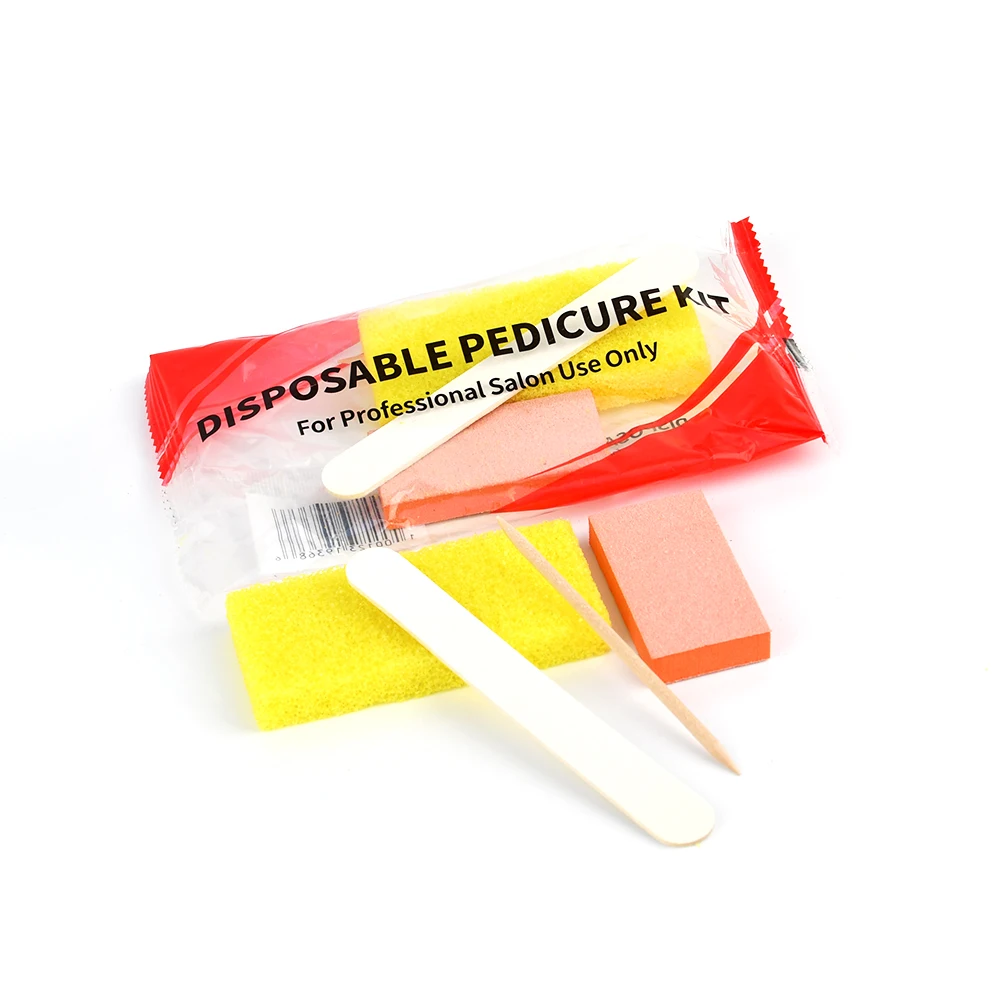 

200Sets/Case Professional 4Pcs Nail Kit Tools Disposable Manicure Pedicure Set Pedi Kit, Purple, yellow