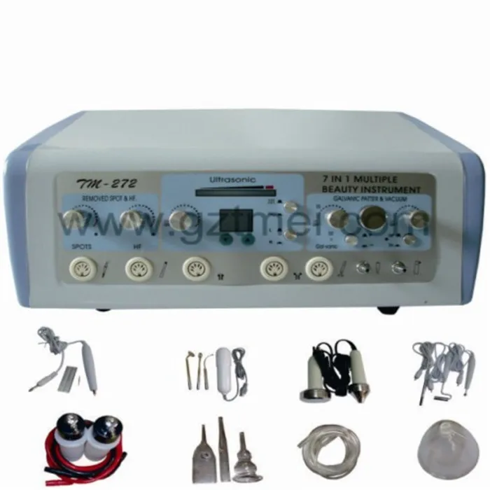 

7 in 1 Multifunctional Beauty Device with High Frequency Ultrasonic Galvanic Vacuum Breast Enlargement Spot Removal