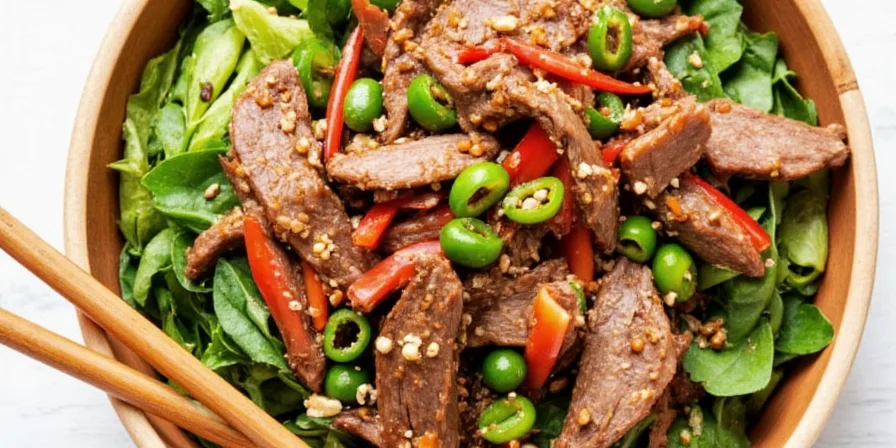 Different cuts of beef for salad