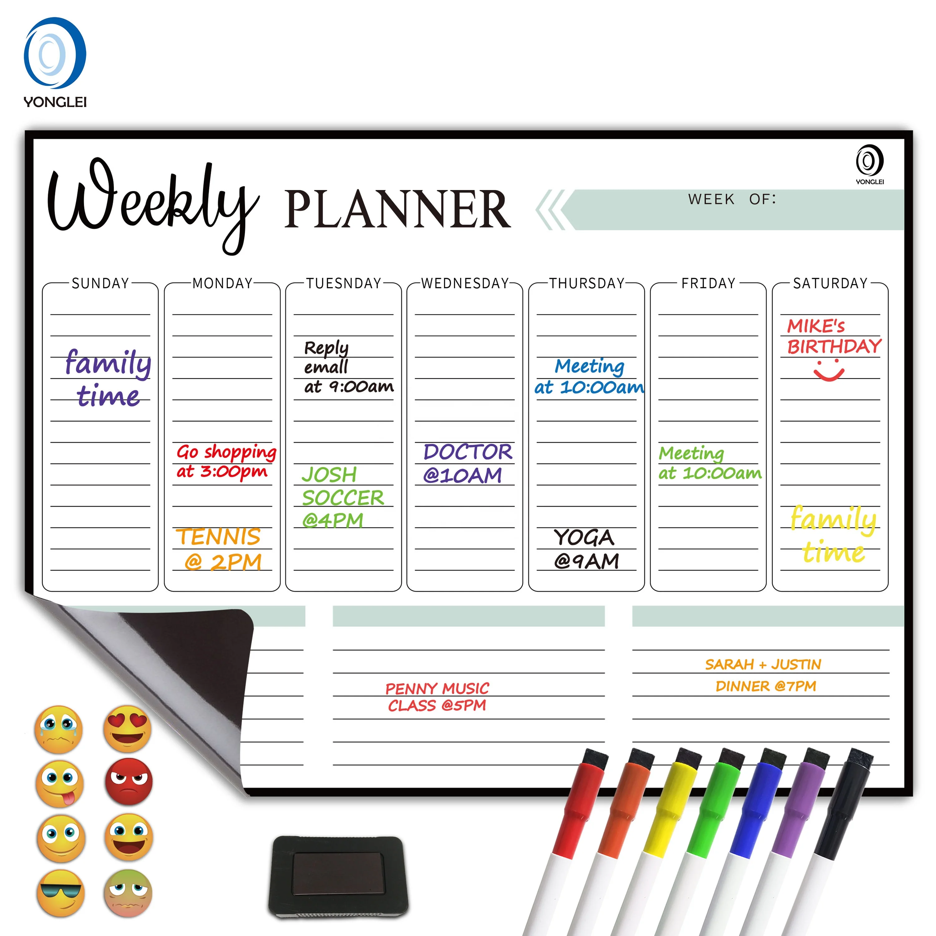 
11.8 3A1 Fridge Magnetic Board Refrigerator Magnet Memo Board Whiteboard Weekly Planner 