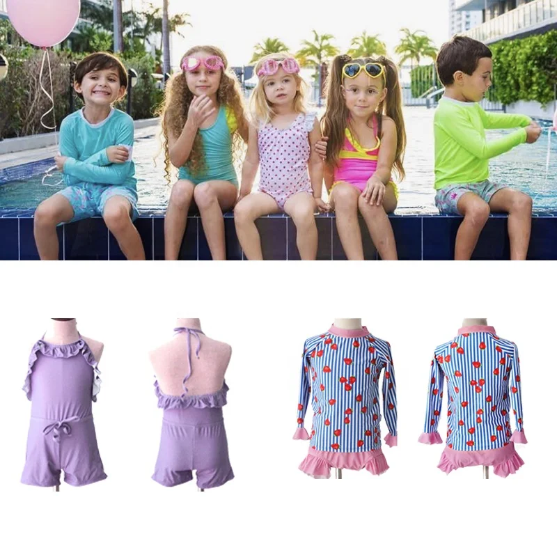 

AOSHILI New arrival children's two pieces swimsuit boys and girls swimsuit sun block quick-drying Kid Swimwear