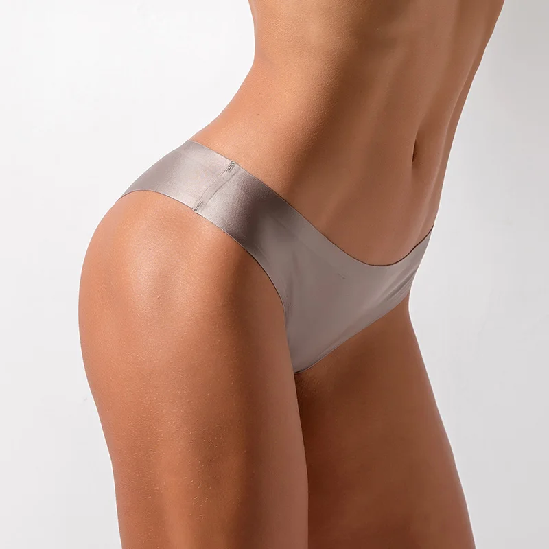
wholesale seamless sexy t-back womens ice silk underwear panties ladies thongs 