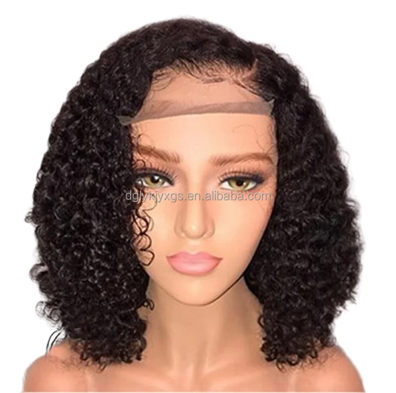 

HL08 13x4 lace Front Wig 10A 150% 8inch-14inch Remy Human Hair Wigs Jerry Curly Fo Black Women