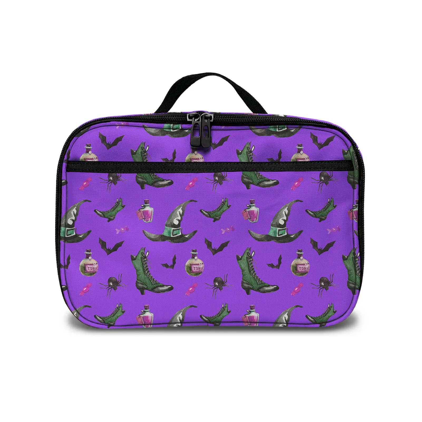 

Custom Witch Pumpkin Pattern Print School Lunch Bags Custom Design Halloween Children's Lunch Bags Wholesale Student Lunch Bag