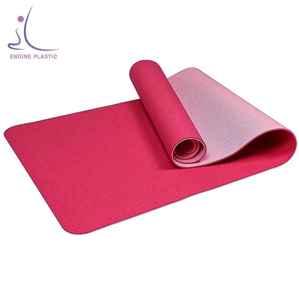 

Wholesale Factory Price Amazon Supplier OEM 6mm Double Layers Tpe Pilates Anti Slip Yoga Mat, Customized color