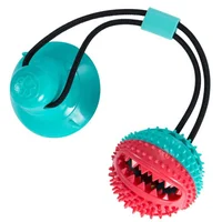 

Pet Molar Bite Toy Dog Rope Ball with Suction Cup,Teeth Cleaning Dog Chew Toy,Rope Food Dispensing Dog Ball Toys
