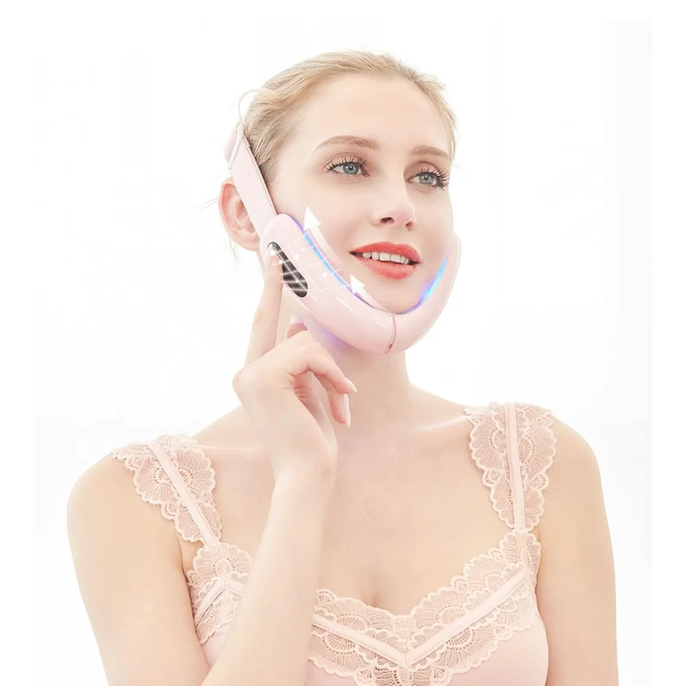 

Electric V-Face Shaping Massager Face Lifting Machine Double Chin Removal Skin Lifting Machine, White, pink