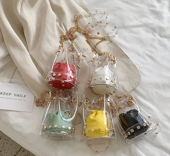 

2021 Spring Summer Style PU Small Bucket Women Hand Bags Fashion Chain Candy Little Crossbody Lady Bags, Customized color
