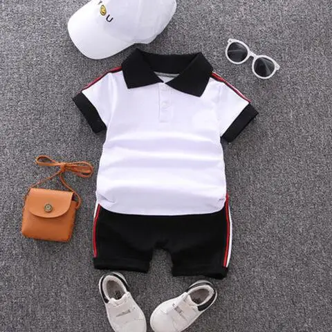 

Children Clothes Baby New clothes for kids cotton short sleeve Polo tshirt +Pants Wholesale Summer Suits For Boy