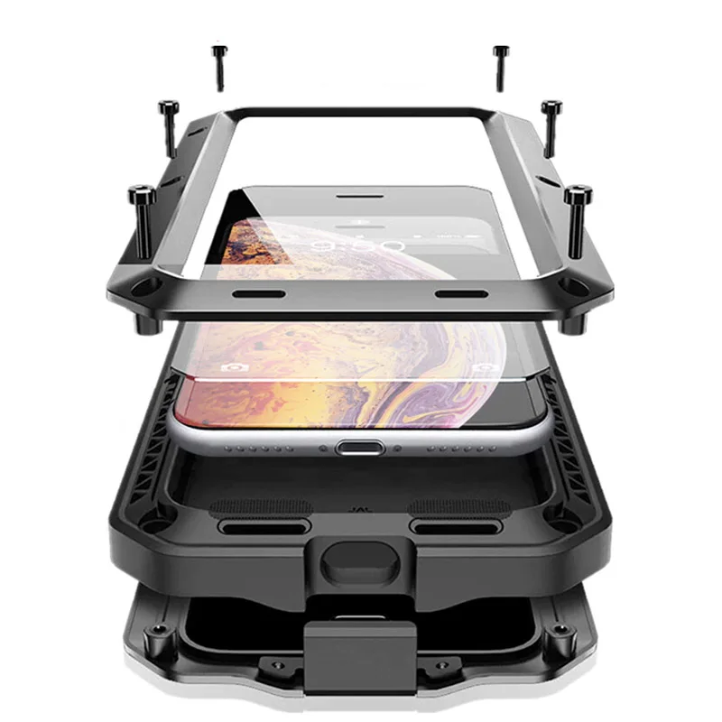 

Luxury Shockproof Heavy Duty Armor Waterproof Metal Aluminum Phone Cases For iPhone X XR XS Max 8 7 6 6s Plus Case Cover