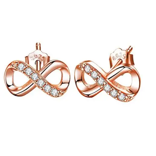 

Personalized Fashion Earrings Sterling Silver 8-shaped Stud Bow Earrings for Women