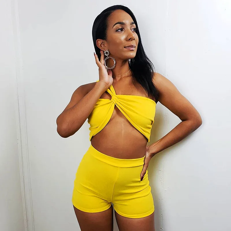 

2021 Fashion Summer Women Two Pieces Short Pants Fashion Tank Tops pink 2 piece set women plus size women clothing 2 piece set, Picture color