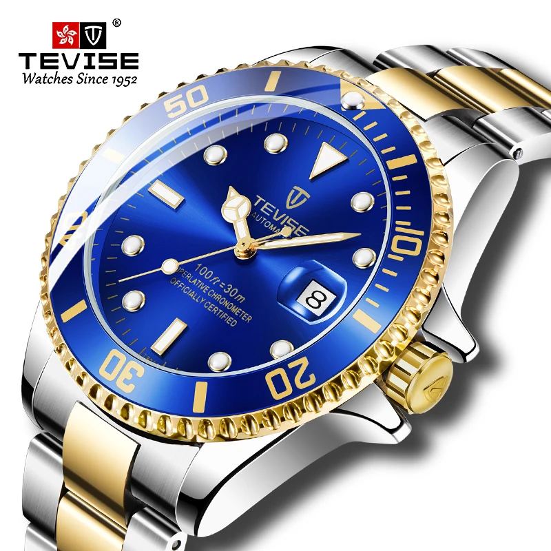 TEVISE T801 Watches Men Automatic Mechanical Watch Men Luxury saat Male Clock Luminous Calendar Watches for Men