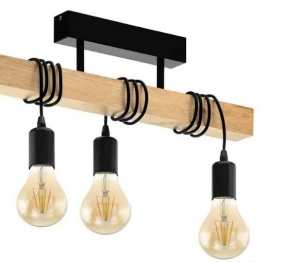 Three heads custom wood kitchen lamp indoor hanging pendant track lighting fixtures for restaurant room