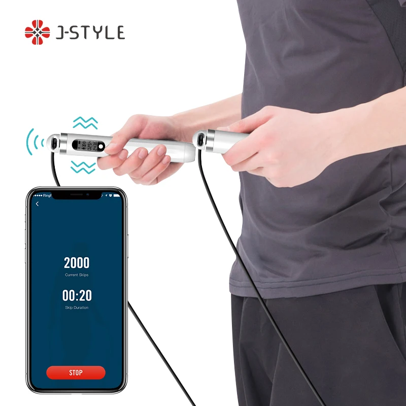 

J-Style Fitness Adjustable Speed Heavy Weighted Bluetooth App Control Counting Smart Skipping Jump Rope