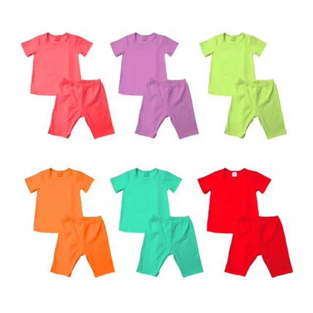 

Multi Colors Baby Girls Soft Cotton Short Biker Set Short Sleeve T-Shirt Match A Little Tight Shorts Outfits For Kids Clothing