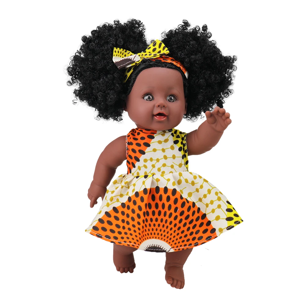 
12 inch Toy Baby Black Dolls lifelike african american doll for kids, newest children, Kids Holiday and Birthday gift  (60781975625)