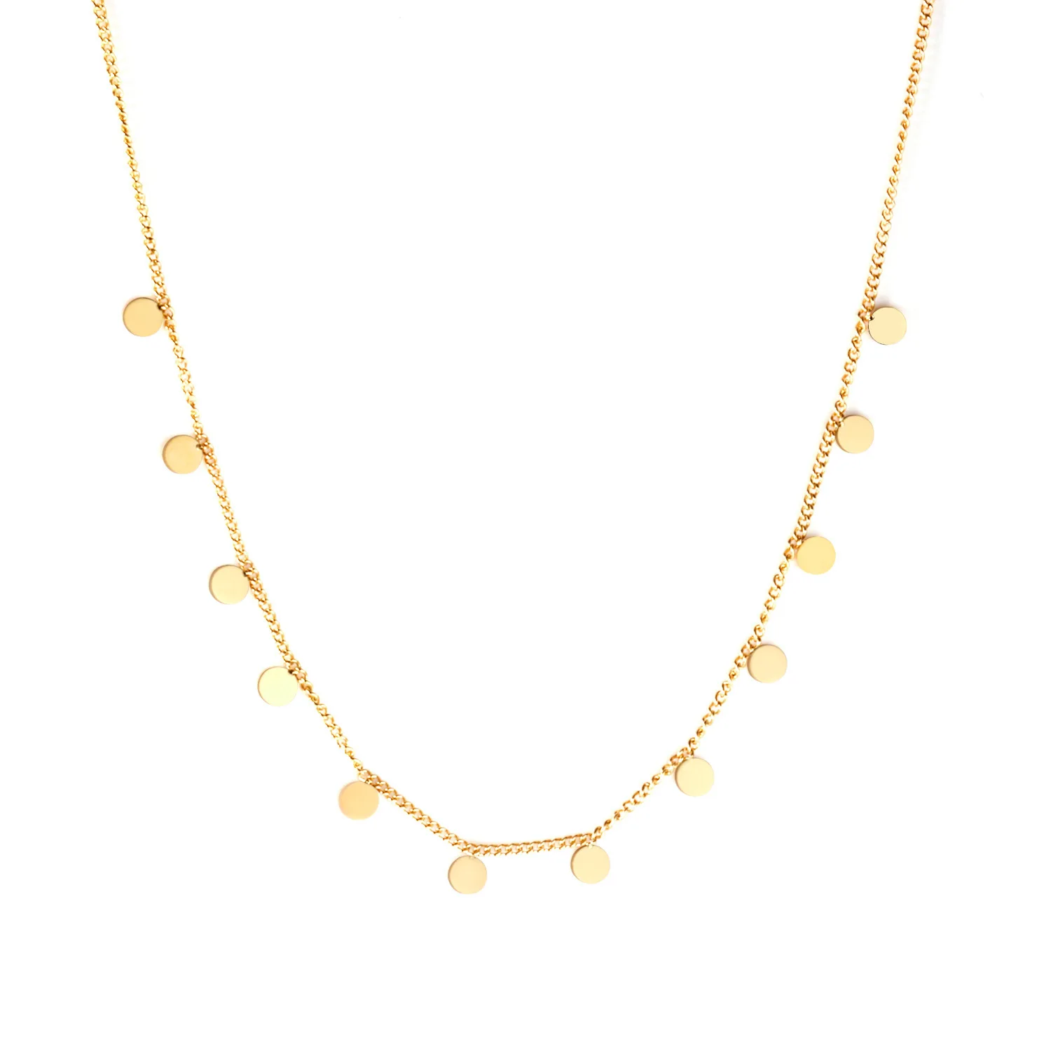 

popular personalized simple ins geometric dot pendant necklace women's stainless steel clavicle chain factory wholesale