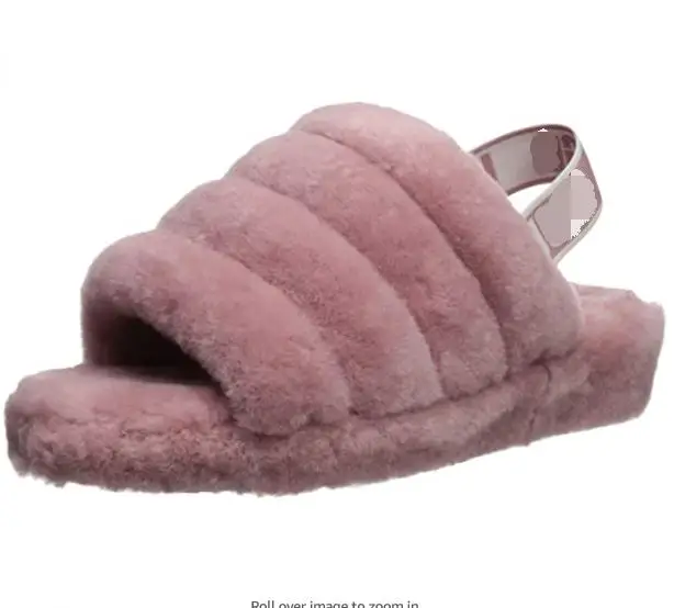 

10mm sheepskin upper Womens Fluff Yeah Slide Slipper fur slides for women, Customized color