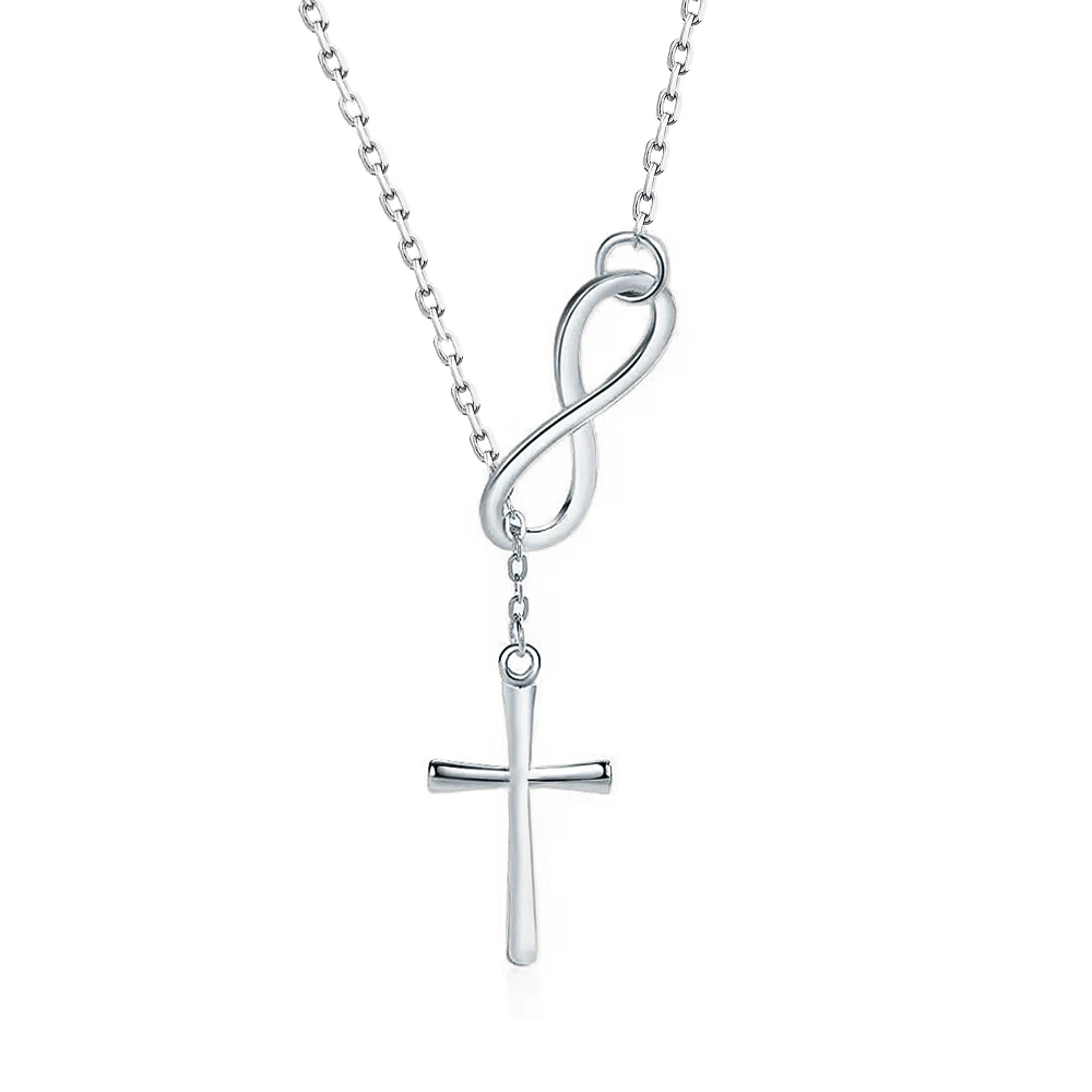 Wholesale Price S925 Sterling Silver Chain Link Fashion Jewelry Pendent Cross Necklace for Women Birthday Gift